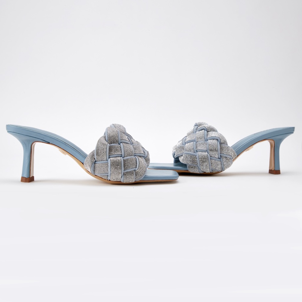 Lola Cruz Jewel Sandals in Baby Blue
